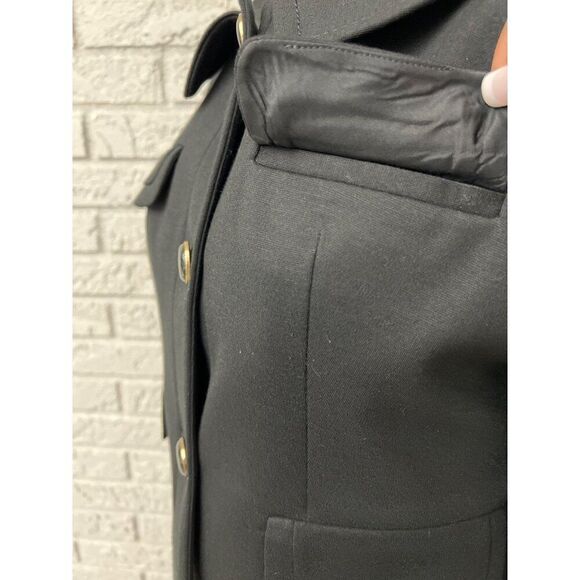 Ann Taylor Women Black Peter Pan Collar Cropped Three Button Jacket Size 6 - Picture 6 of 8